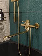 Смеситель для ванны STWORKI Киркенес S45115GM универсальный цвет Золото матовое-6