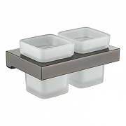 Стакан для зубных щеток Grocenberg AC0022BG двойной цвет Графит