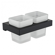 Стакан для зубных щеток Grocenberg AC0022BL двойной цвет Черный матовый