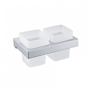 Стакан для зубных щеток Grocenberg AC0022CR двойной цвет Хром