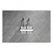 Стакан для зубных щеток Grocenberg AC0022CR двойной цвет Хром-2