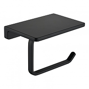 Держатель туалетной бумаги Grocenberg AC0027BL с полкой цвет Черный матовый