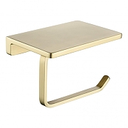 Держатель туалетной бумаги Grocenberg AC0027MG с полкой цвет Золото матовое