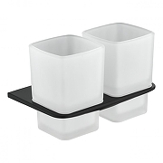 Стакан для зубных щеток Grocenberg AC0056BL двойной цвет Черный матовый