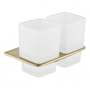 Стакан для зубных щеток Grocenberg AC0056MG двойной цвет Золото матовое