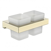 Стакан для зубных щеток Grocenberg AC0022GO двойной цвет Золото глянцевое