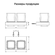 Стакан для зубных щеток Grocenberg AC0022GO двойной цвет Золото глянцевое-1