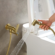 Гигиенический душ со смесителем Aquatek Альфа AQ1919BG цвет Золото шлифованное-4