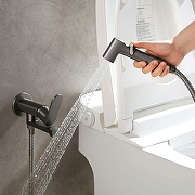 Гигиенический душ со смесителем Aquatek Альфа AQ1919BGM цвет Оружейная сталь-4