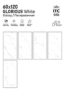 Керамогранит ITC Ceramic GLORIOUS White Glossy Белый Полированный 60x120 см-2