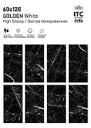 Керамогранит ITC Ceramic GOLDEN White High Glossy Черный Полированный 60x120 см-2