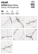 Керамогранит ITC Ceramic MOON Onyx Grey Sugar Серый Лаппатированный 60x60 см-3
