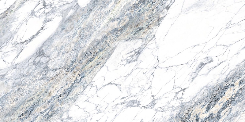 Керамогранит Infinity Ceramica OMICRON Multy Glossy Silver Line Белый Полированный c карвинг эффектом 