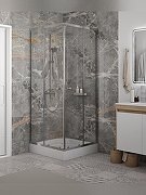 Душевой уголок WellWant Tesoro 80х80 WWDUSP80C профиль Хром глянцевый стекло прозрачное-1