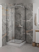 Душевой уголок WellWant Tesoro 80х80 WWDUSP80C профиль Хром глянцевый стекло прозрачное-2