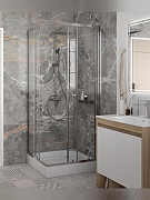 Душевой уголок WellWant Tesoro 80х80 WWDUSP80C профиль Хром глянцевый стекло прозрачное-3