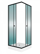 Душевой уголок WellWant Tesoro 80х80 WWDUSP80B профиль Черный матовый стекло прозрачное-3