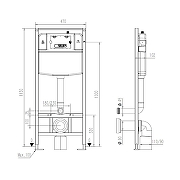 Инсталляция WellWant WWI55CG для унитаза без клавиши смыва-4