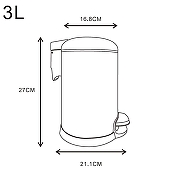 Ведро для мусора Azario AZ-301N-3L цвет Хром матовый-1