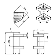 Полка корзина Azario AZ-833-2 угловая цвет Хром матовый-1