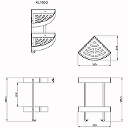 Полка корзина Azario AZ-160-2 угловая цвет Хром-1