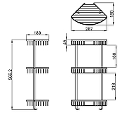 Полка корзина Azario AZ-814-3 угловая цвет Хром матовый-1