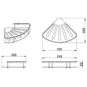 Полка корзина Azario AZ-836 угловая цвет Хром-1
