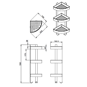 Полка корзина Azario AZ-833-3 угловая цвет Хром матовый-1