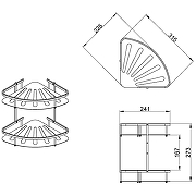Полка корзина Azario AZ-836-2 угловая цвет Хром-1