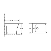 Биде Azario Fretta Square AZ-1215C цвет Белый-9