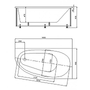 Акриловая ванна Azario Kapris 160х90 R AV.0001160 цвет Белый-4