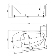 Акриловая ванна Azario Kapris 160х90 L AV.0002160 цвет Белый-4