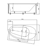 Акриловая ванна Azario Kapris 170х90 R AV.0061170 цвет Белый-4