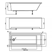 Акриловая ванна Azario Emilia 170х70 AV.0011270 цвет Белый-3