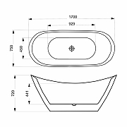 Акриловая ванна Azario Melado 170х75 AZ-6107-17W цвет Белый-2