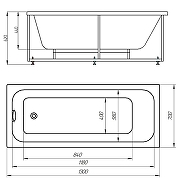Акриловая ванна Azario Bella 130х70 AV.0020130 цвет Белый-8