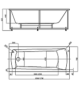 Акриловая ванна Azario Enrica 150х70 AV.0030150 цвет Белый-3