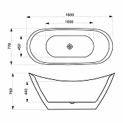 Акриловая ванна Azario Melado 180х77 AZ-6107-18W цвет Белый-2