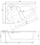 Акриловая ванна Azario Laura 170х110 R AV.0051170 цвет Белый-3