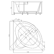 Акриловая ванна Azario Cosma 145х145 AV.0088123 цвет Белый-2