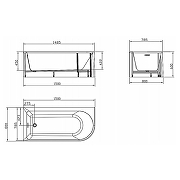 Акриловая ванна Azario Sheer 150х80 R AZ-1859-B-1.5 цвет Белый-2