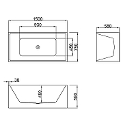 Акриловая ванна Azario Modern 150х75 AZ-6601-15075 цвет Белый-4