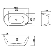 Акриловая ванна Azario Blanca 170х75 AZ-6602-15075 цвет Белый-4