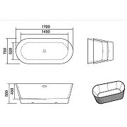 Акриловая ванна Azario Rouse 170х75 AZ-6605C цвет Белый-8
