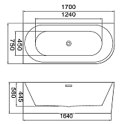 Акриловая ванна Azario Lago Blanco 170х75 L AZ-6724-1CL 17075 цвет Белый-6