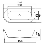 Акриловая ванна Azario Lago Blanco 170х75 R AZ-6724-1CR 17075 цвет Белый-6
