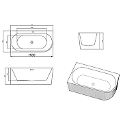 Акриловая ванна Azario Lago Garda 150х75 L AZ-6724-A2 L 15075 цвет Белый-5