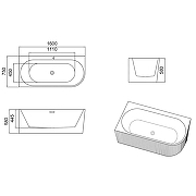 Акриловая ванна Azario Lago Garda 160х75 L AZ-6724-A2 L 16075 цвет Белый-5