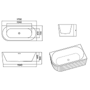 Акриловая ванна Azario Lago Garda 170х75 R AZ-6724-A2 R 17075 цвет Белый-5