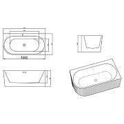 Акриловая ванна Azario Lago Garda 150х75 R AZ-6724-A2 R 15075 цвет Белый-5